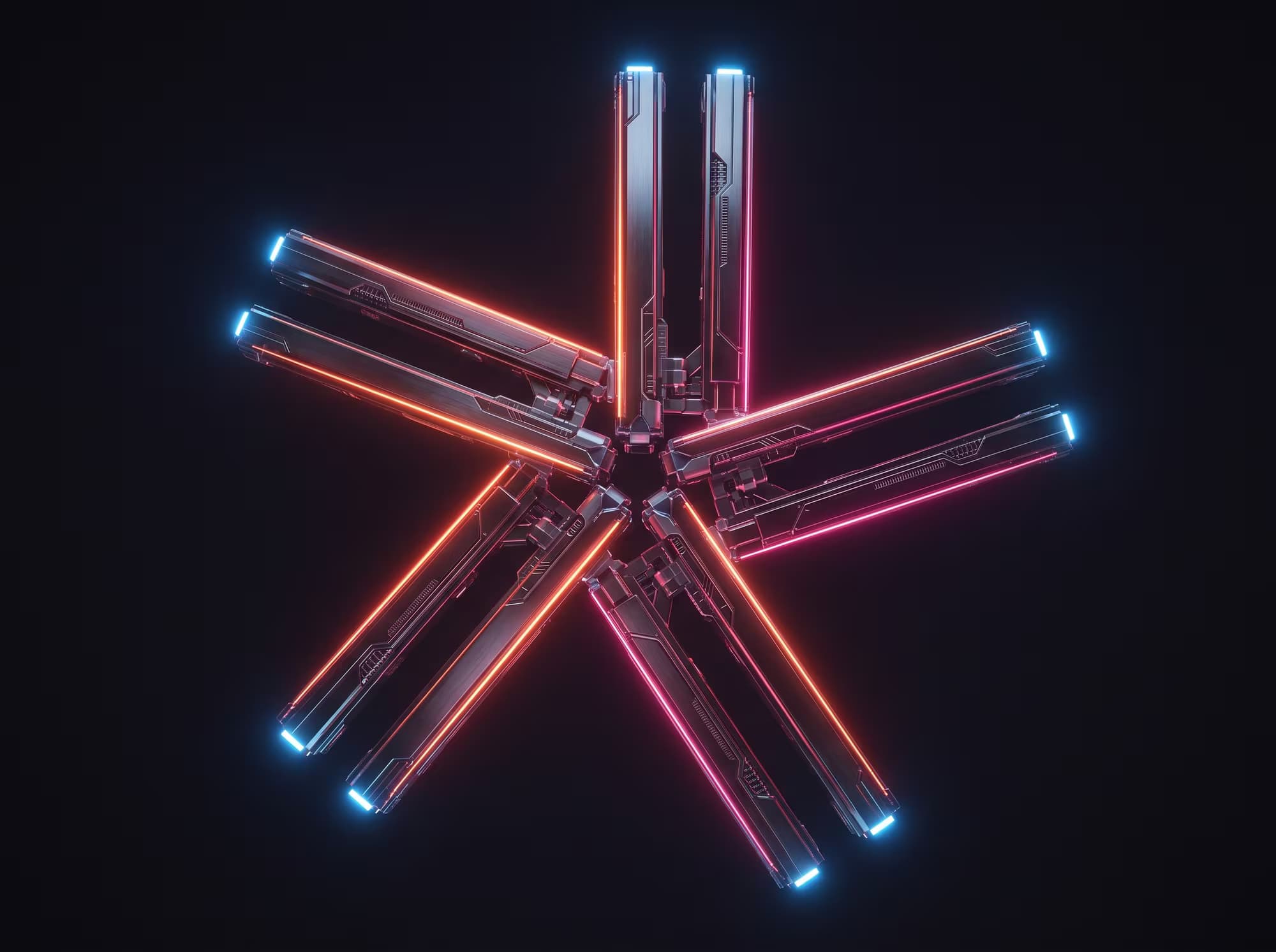 Abstract 3D render of engineered radial forms representing disciplined, deliberate craft